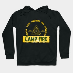 feel hot vibes of nature with camp fire outdoor - camping, hiking, trekking, outdoor recreation Hoodie